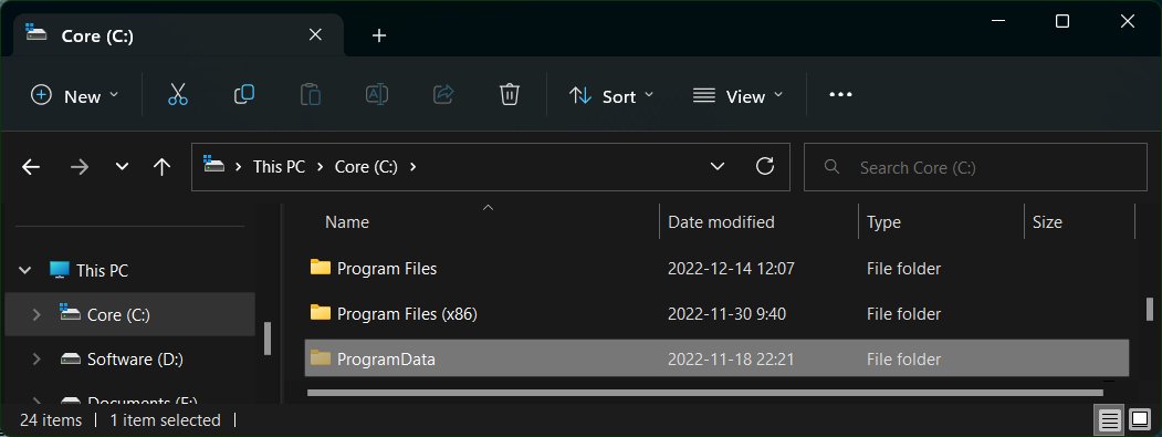 ProgramData文件夹怎么打开？