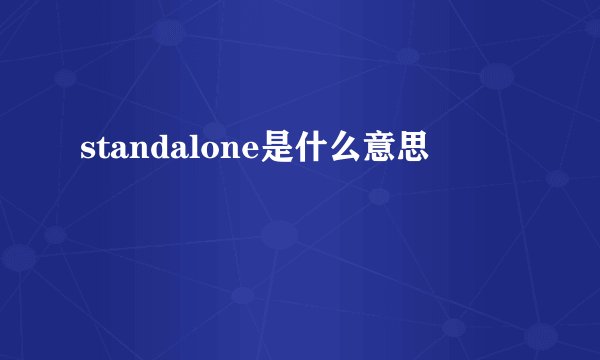 standalone是什么意思
