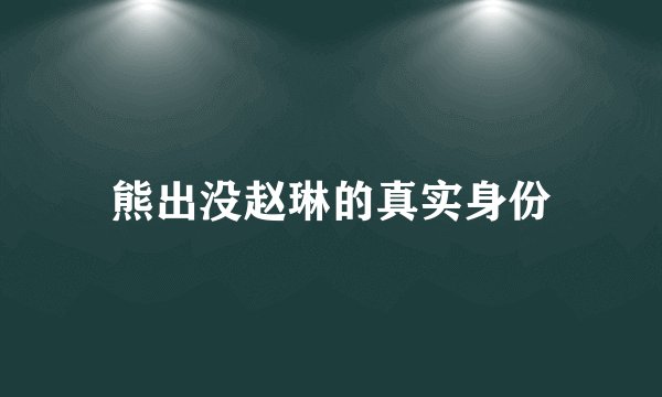 熊出没赵琳的真实身份
