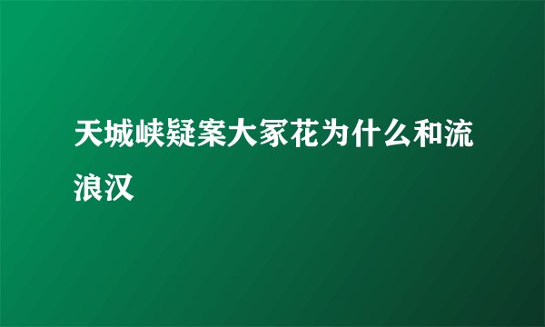 天城峡疑案大冢花为什么和流浪汉