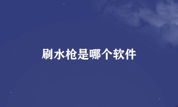 刷水枪是哪个软件