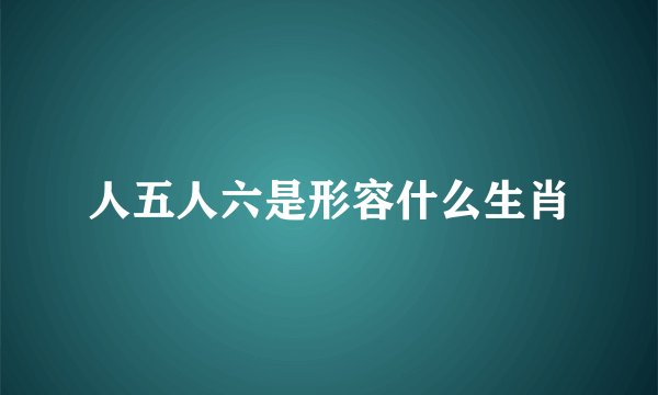 人五人六是形容什么生肖