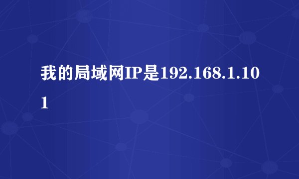 我的局域网IP是192.168.1.101