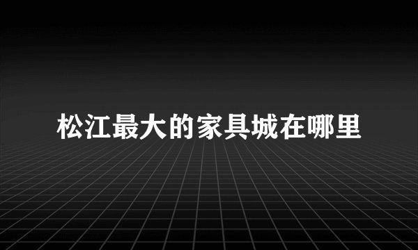 松江最大的家具城在哪里