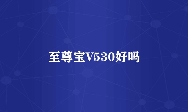 至尊宝V530好吗