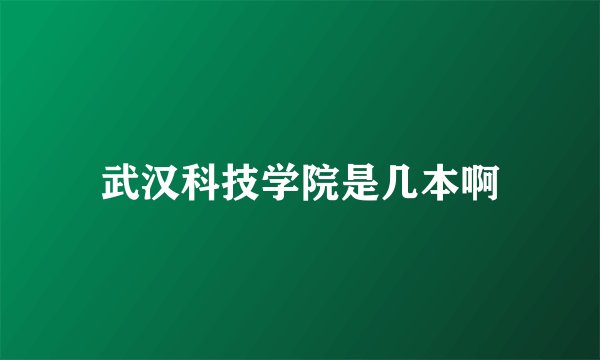 武汉科技学院是几本啊