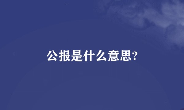 公报是什么意思?