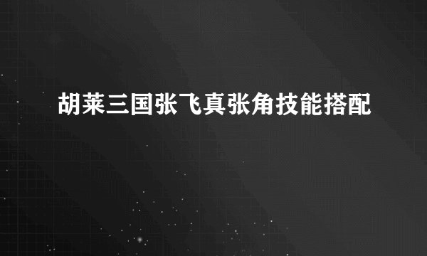 胡莱三国张飞真张角技能搭配