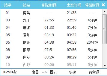 火车k79o南昌到内乡火车站是几点?