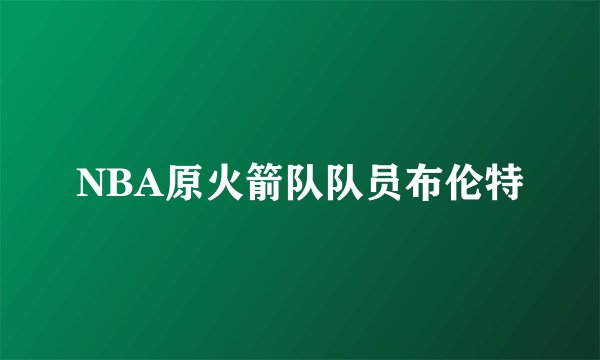 NBA原火箭队队员布伦特