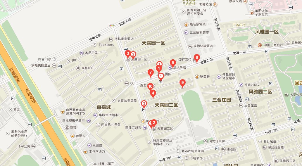 北京回龙观天露院地图
