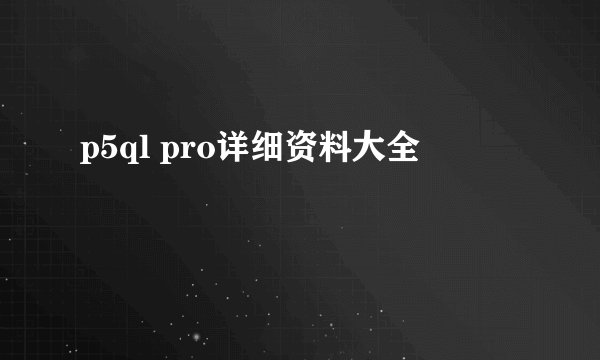 p5ql pro详细资料大全