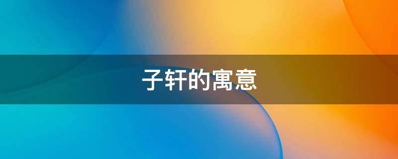 子轩的寓意