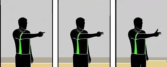 篮球比赛双方犯规的裁判手势什么？