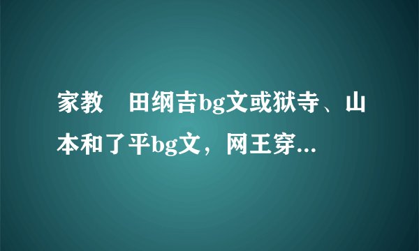 家教沢田纲吉bg文或狱寺、山本和了平bg文，网王穿越女主被讨厌的小说