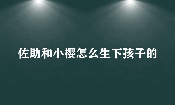 佐助和小樱怎么生下孩子的