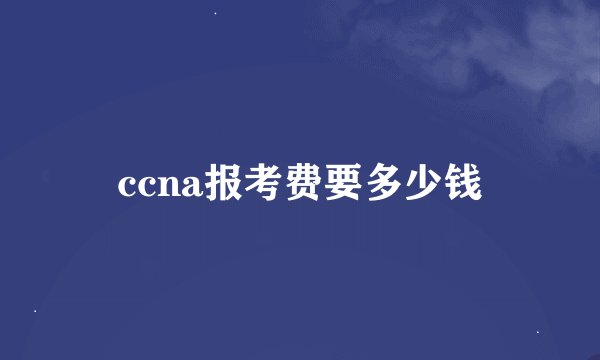 ccna报考费要多少钱
