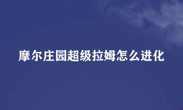 摩尔庄园超级拉姆怎么进化