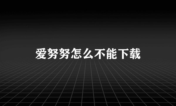 爱努努怎么不能下载