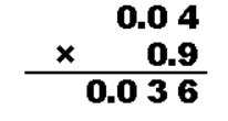 0.04×0.9等于竖式计算？