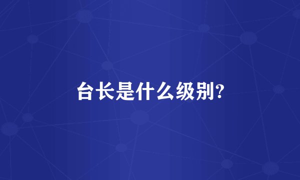 台长是什么级别?