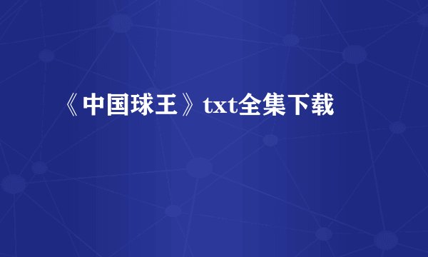 《中国球王》txt全集下载