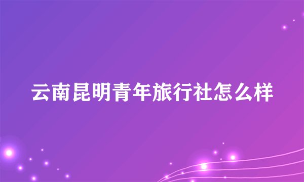云南昆明青年旅行社怎么样