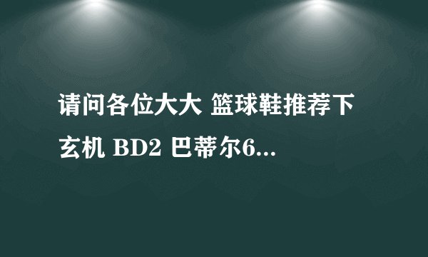 请问各位大大 篮球鞋推荐下 玄机 BD2 巴蒂尔6代哪个好呢