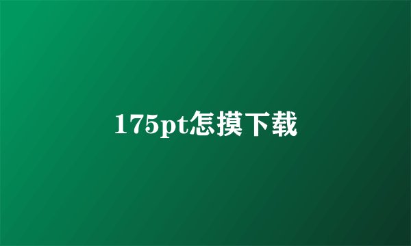 175pt怎摸下载