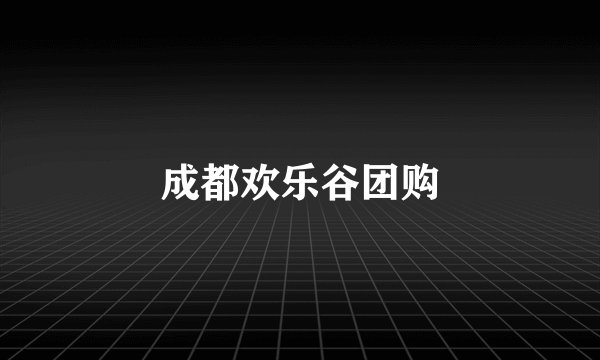 成都欢乐谷团购