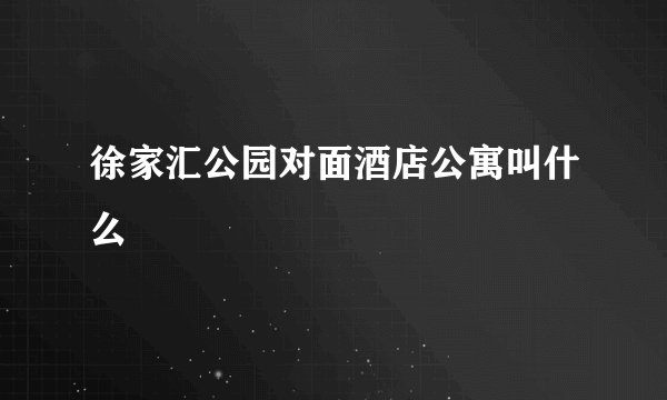 徐家汇公园对面酒店公寓叫什么