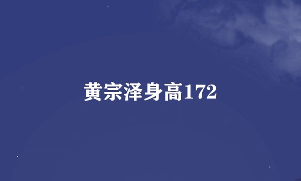 黄宗泽身高172