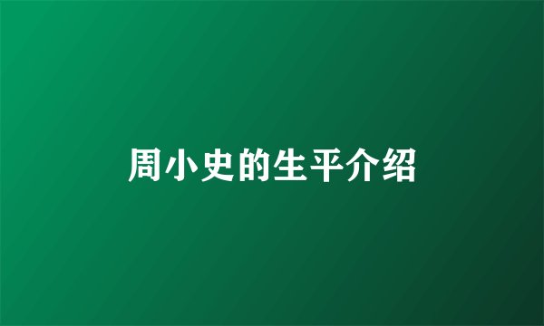 周小史的生平介绍