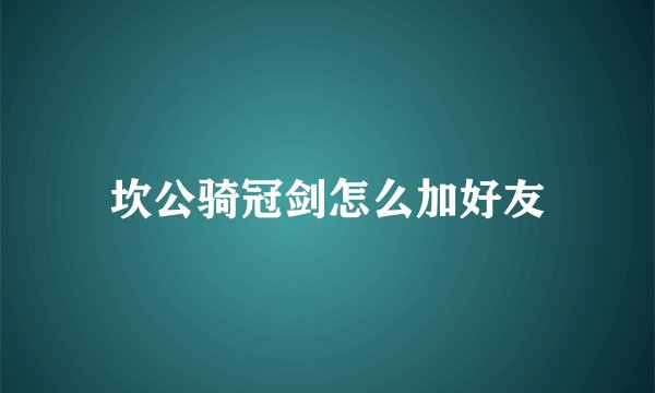 坎公骑冠剑怎么加好友