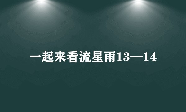 一起来看流星雨13—14