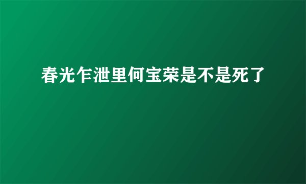 春光乍泄里何宝荣是不是死了