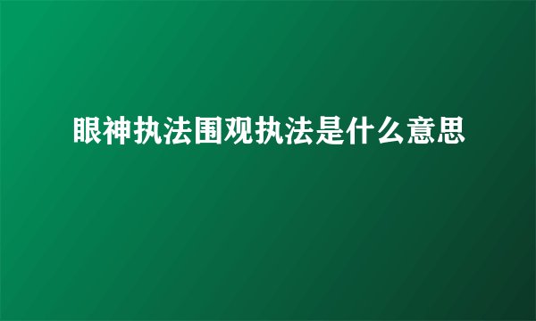 眼神执法围观执法是什么意思