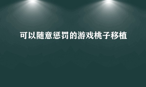 可以随意惩罚的游戏桃子移植