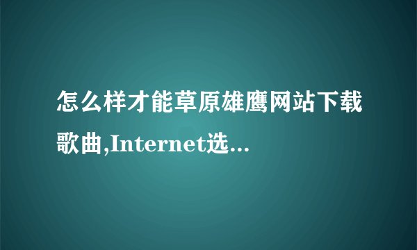 怎么样才能草原雄鹰网站下载歌曲,Internet选项下面-设置-查看文件，这里有好多文件如何能找到那个歌曲？谢