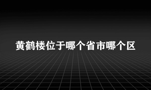 黄鹤楼位于哪个省市哪个区