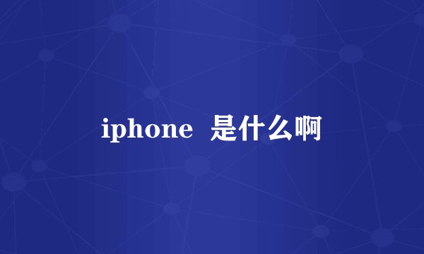 iphone  是什么啊