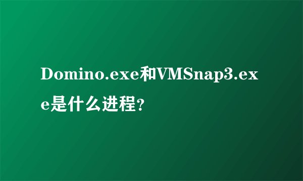 Domino.exe和VMSnap3.exe是什么进程？