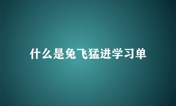 什么是兔飞猛进学习单