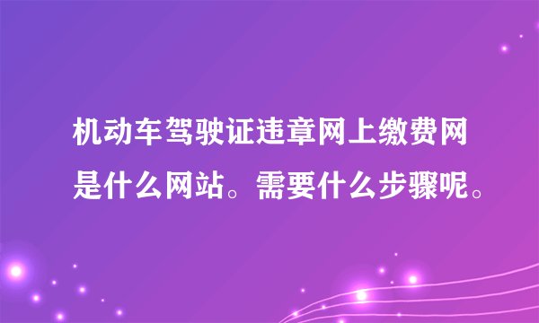 机动车驾驶证违章网上缴费网是什么网站。需要什么步骤呢。