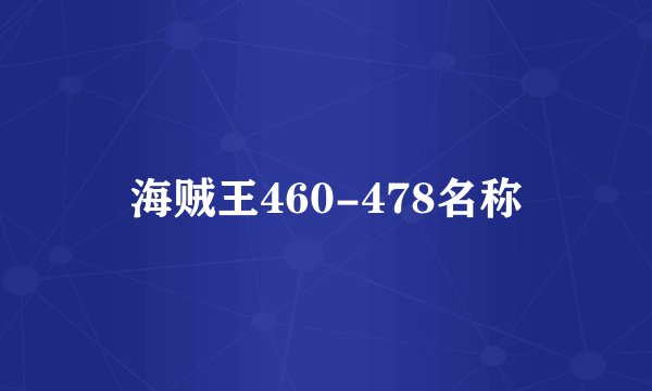 海贼王460-478名称