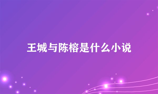 王城与陈榕是什么小说