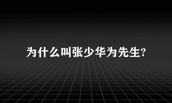 为什么叫张少华为先生?