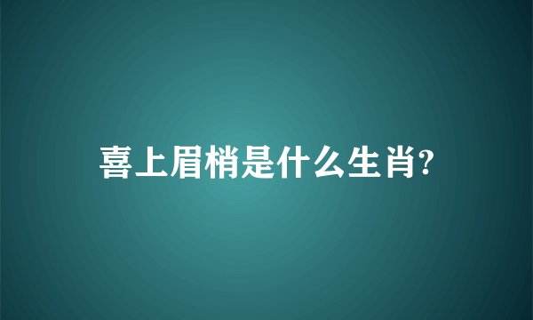喜上眉梢是什么生肖?