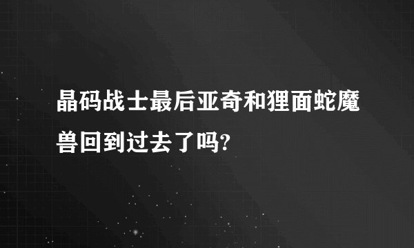 晶码战士最后亚奇和狸面蛇魔兽回到过去了吗?