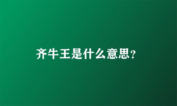 齐牛王是什么意思？